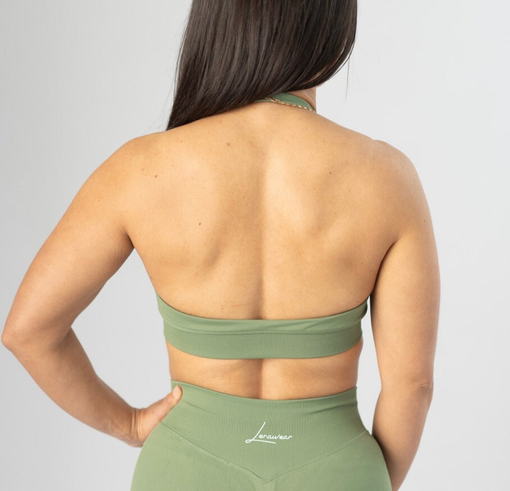 Halter Neck Bra Olive
